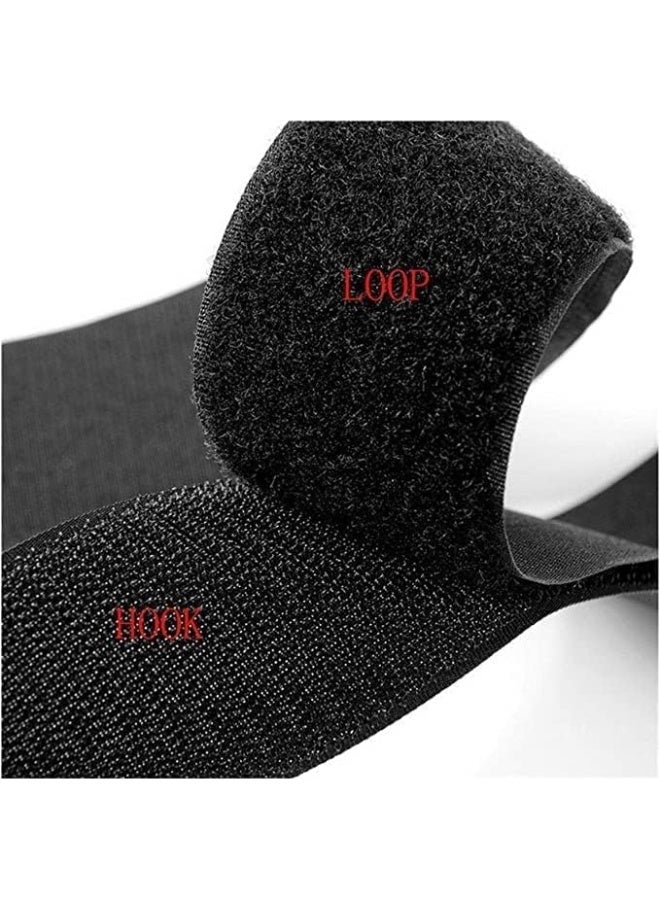 2cm x 1m Colored Nylon Velcro Tape, Adhesive Velcro Tape Suitable for Sewing and Glue-Free for Crafts, Clothing, Accessories, Home and Office Organization Tasks, (Black) - Image 2